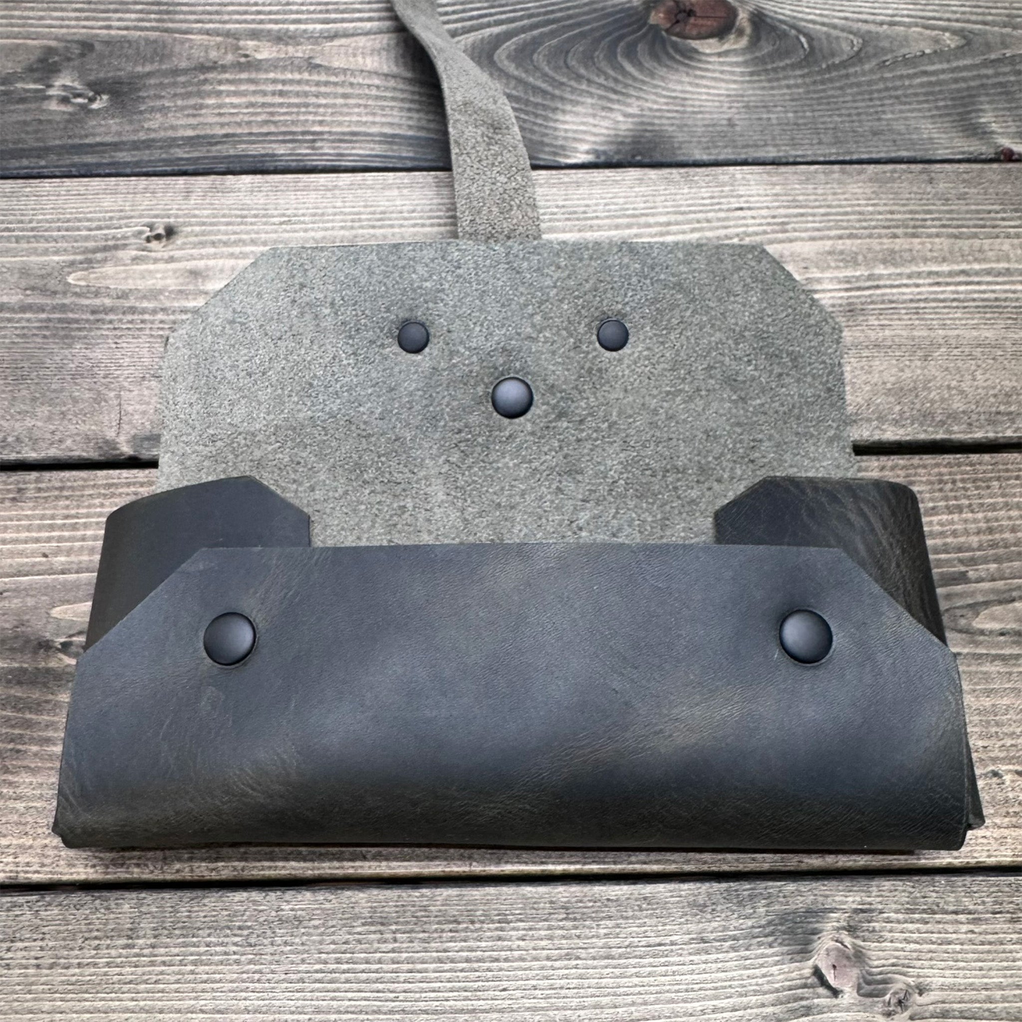 Leather Glasses Case – Stitched Canvas and Leather